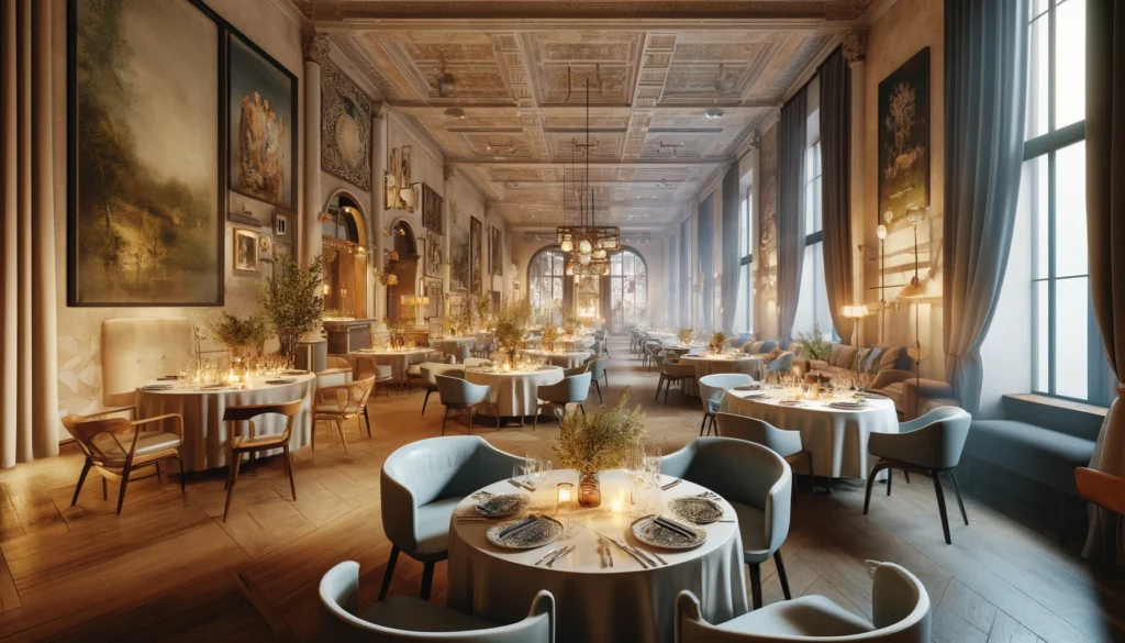 Atmosfera e Design del Vettor Romantico Ristorante Cucina Bari